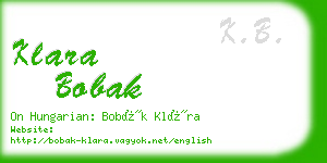 klara bobak business card